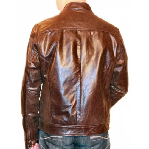 Blouson cuir de vachette vintage marron modèle Freddy