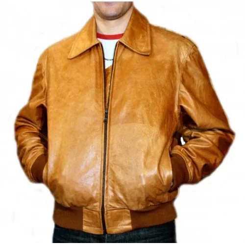 Blouson en vachette camel finition vintage modèle Cliff