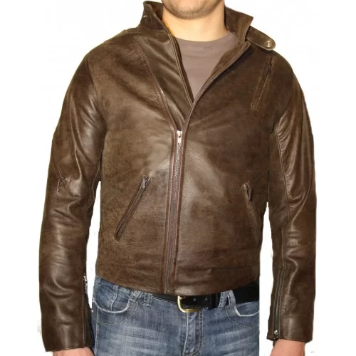 Blouson cuir homme vachette marron modèle Ben