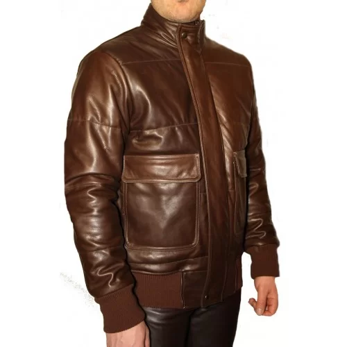 Blouson type doudoune en couleur marron modèle Dave