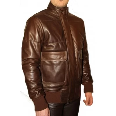 Blouson type doudoune en couleur marron modèle Dave