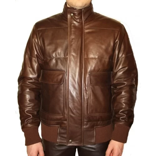 Blouson type doudoune en couleur marron modèle Dave