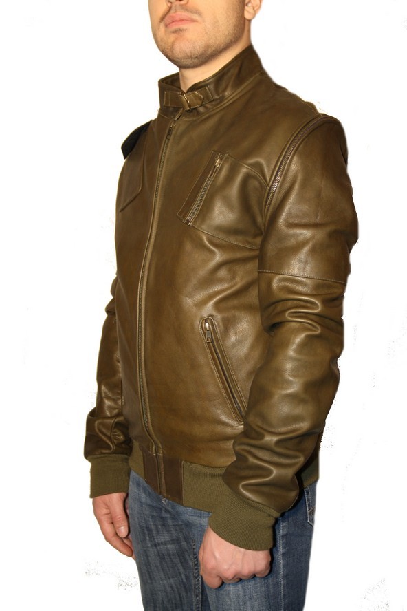 Veste manche cuir homme fashion