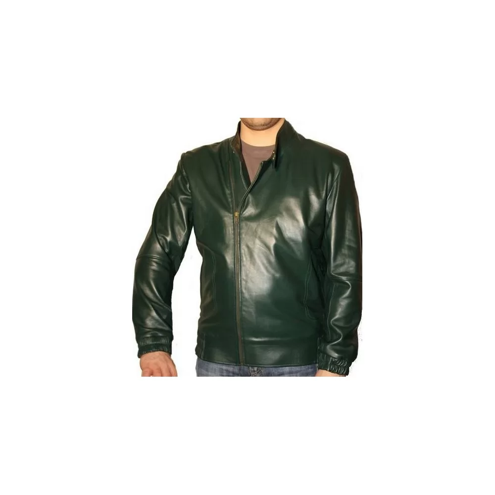 Blouson modèle Manuel en agneau vert