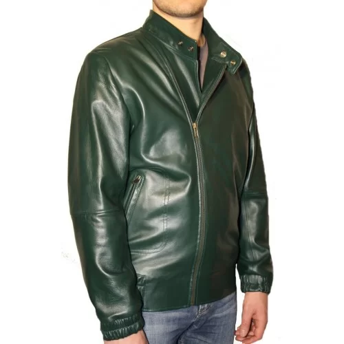 Blouson modèle Manuel en agneau vert