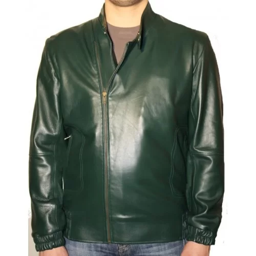 Blouson modèle Manuel en agneau vert