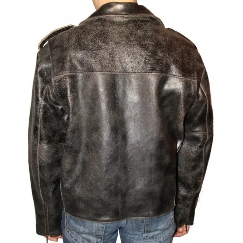 Blouson homme en cuir de vachette marron vintage modèle Rockie