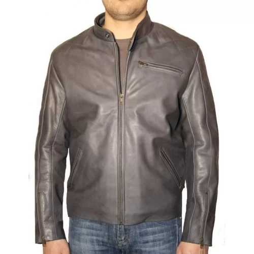 Blouson en vachette sauvage grise modèle Reeve