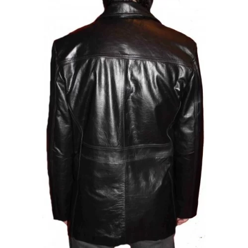 Veste cuir modèle Ricchie en agneau noir