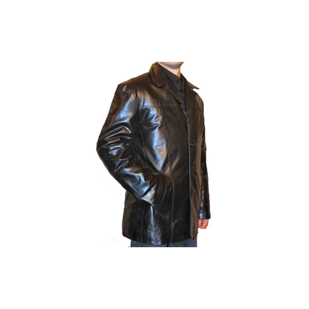 Veste modèle Max en vachette cuir noir