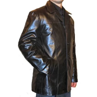 Veste modèle Max en vachette cuir noir