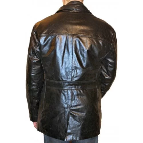 Veste modèle Max en vachette cuir noir