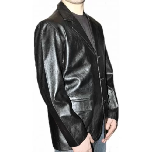 Veste Homme Cuir Agneau Noir Mod Le Lucio Fabrication Fran Aise