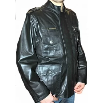 Veste de combat modèle Jose en vachette longée noire