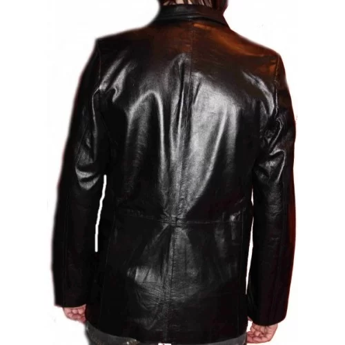 Veste blazer modèle Jacno en agneau noir