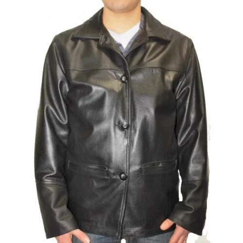 Veste en cuir homme couleur noire modèle Carl