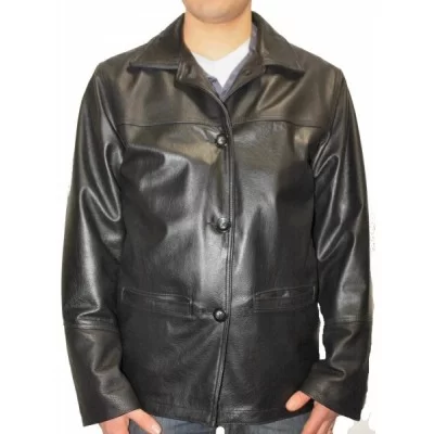 Veste en cuir homme couleur noire modèle Carl