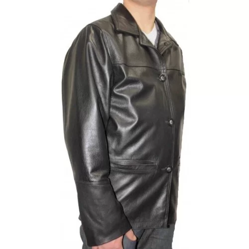 Veste en cuir homme couleur noire modèle Carl