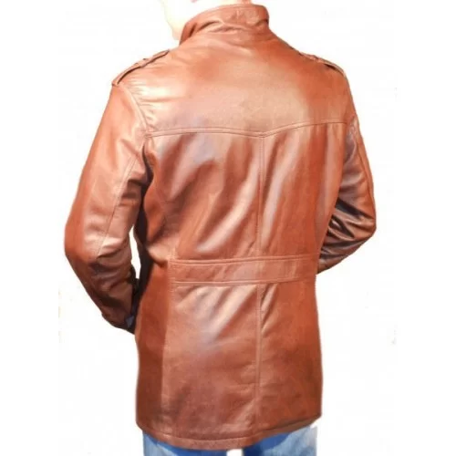 Veste de combat cuir modèle Rima en mouton gold