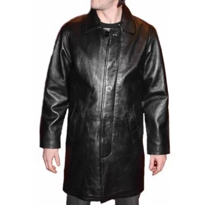 Manteau cuir modèle Lilian en agneau noir