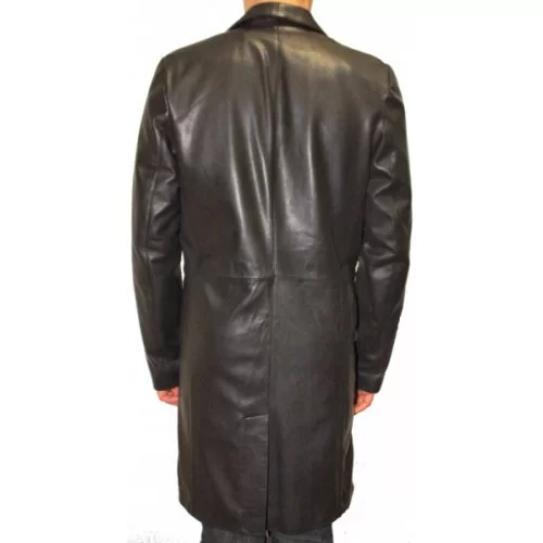 Manteau cuir agneau noir modèle Aymeric