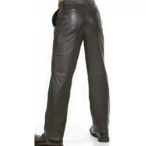 Pantalon homme cuir modèle Francis agneau noir