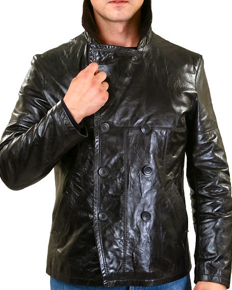 Veste croisée best sale cuir homme