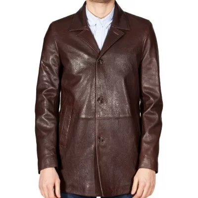 Veste redingote agneau marron modèle Baragio