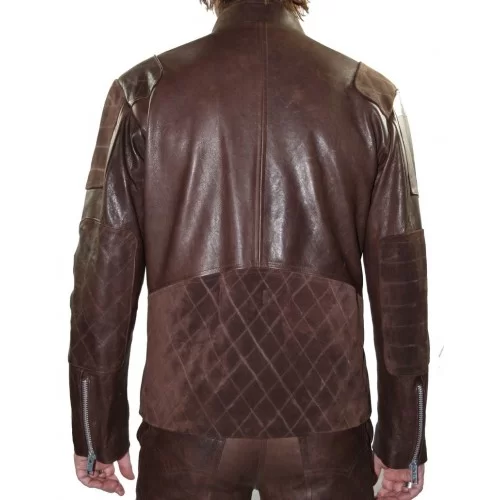 Blouson homme modèle Atrius en agneau effet vieilli marron