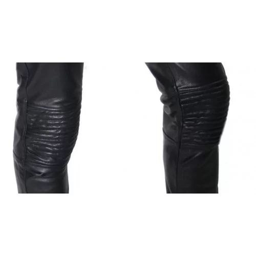 Pantalon femme en cuir d'agneau plongé noir modèle Cirila