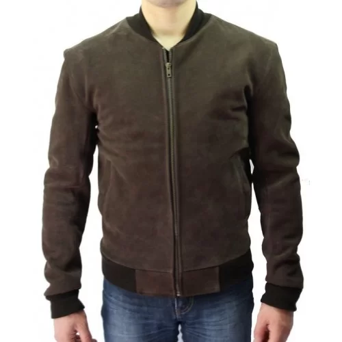 Blouson cuir homme daim modèle Teddy