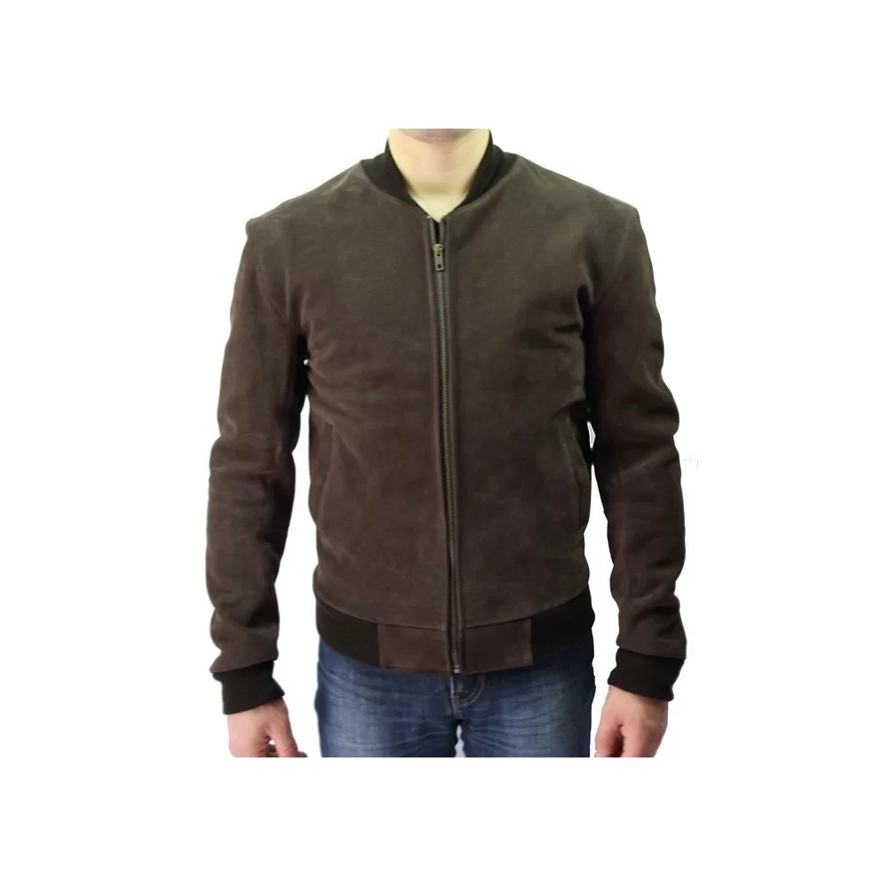 Blouson cuir homme daim modèle Teddy