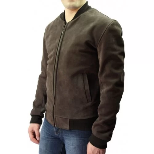 Blouson cuir homme daim modèle Teddy