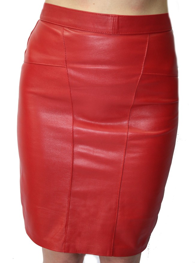 Jupe rouge cuir best sale