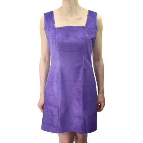 Robe agneau velours façon daim couleur violette modèle Cyra