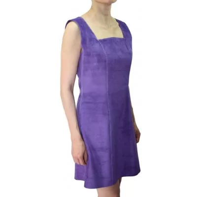 Robe daim agneau velours violet modèle Cyra