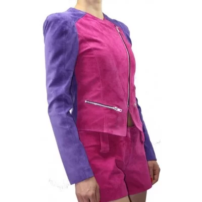 Blouson cuir femme peau velours modèle Sania 