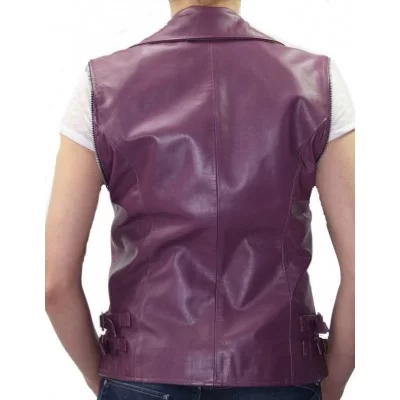 Blouson cuir femme manches amovibles modèle Atela