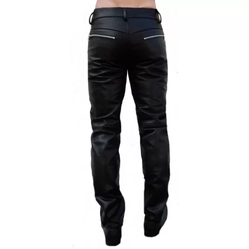 Pantalon cuir homme cuir veau noir modèle Barcilia