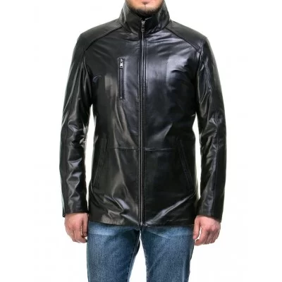 Veste droite cuir homme agneau modèle Amoro