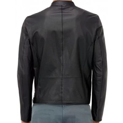 Blouson homme cuir agneau fermeture zip double curseur col officier modèle Gabyy