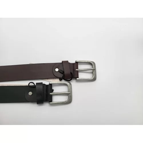 Ceinture en cuir de buffle marron véritable