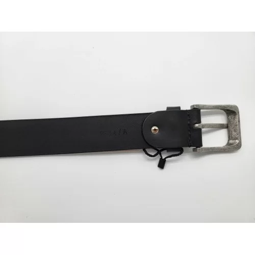 Ceinture en cuir de buffle véritable couleur noire boucle métallique