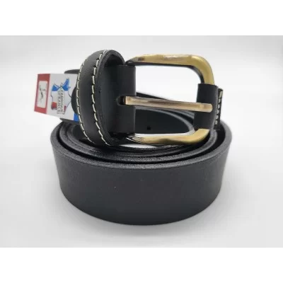 Ceinture en cuir de buffle véritable couleur noire