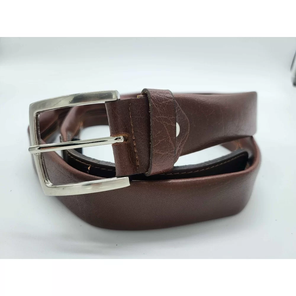 Ceinture porte billets de banque cachés en cuir véritable de vachette marron souple