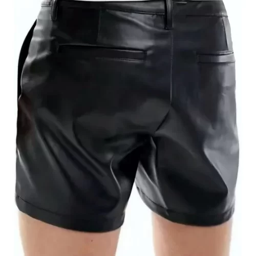 Short cuir homme à lacets devant en agneau noir modèle Jirice