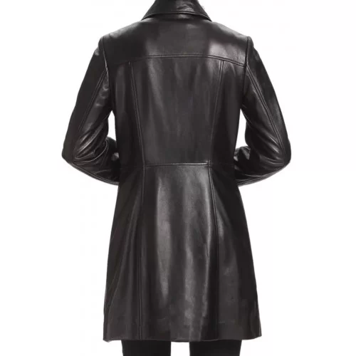 Trench cuir femme agneau noir modèle Amilissa