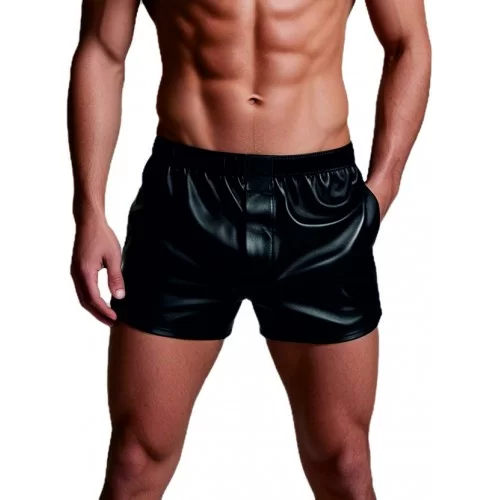 Boxer caleçon homme poches revolver en agneau noir modèle Axione