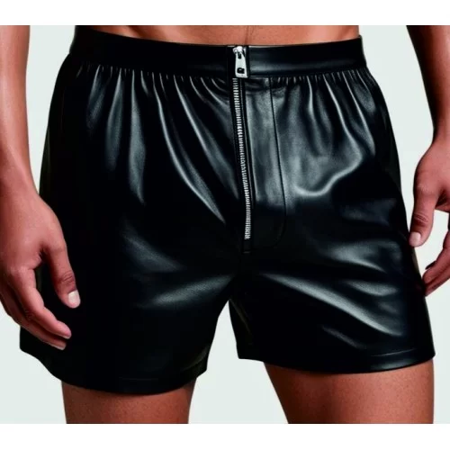 Boxer caleçon homme fermeture éclaire en agneau noir modèle Henrique