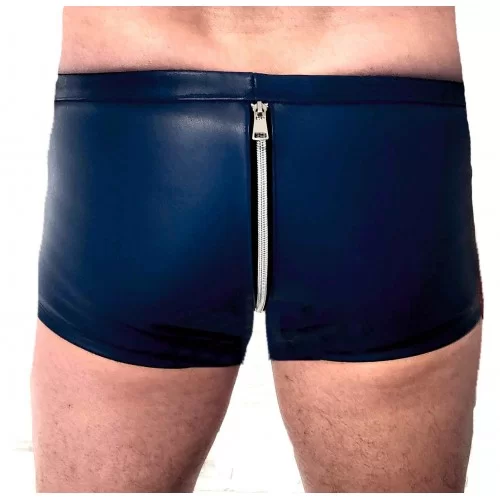 Boxer caleçon homme fermeture éclaire en agneau bleu stretch modèle Frina